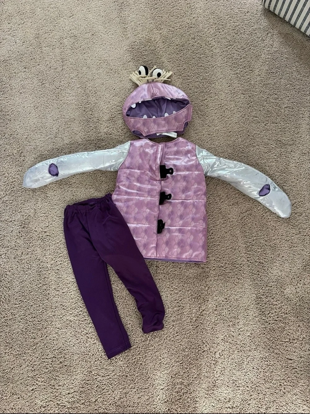Kids Pottery Barn Boo Monster Costume Set Purple Pants Jacket size 4-6